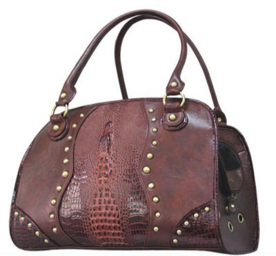 Faux Crocodile Leather Pet Carrier